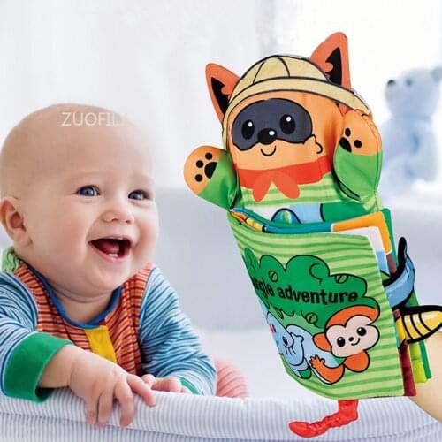 Baby Soft Cloth Book for Newborns 0 12 Months 3D Quiet Books Montessori Hand Puppet Educational Toy for 1 Year Old Boy Kids Gift