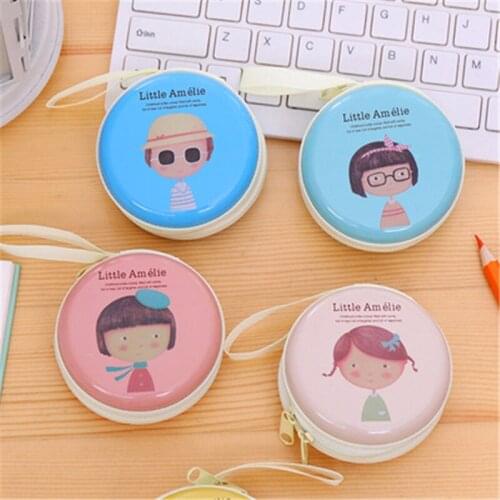 DL Korean cute horse iron element girl zero wallet mini pocket earphone package coin key bag Stationery office supplies for
