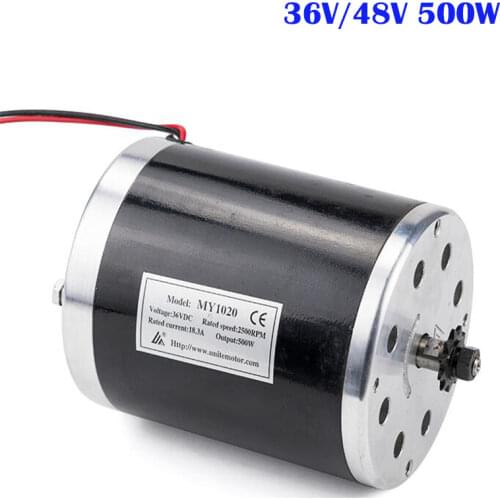 500W 36V/48V UNITEMOTOR MY1020 Electric Bicycle Brushed Motor E SCOOTER EBIKE High-Speed DC Motor Brush Motor Bike kit