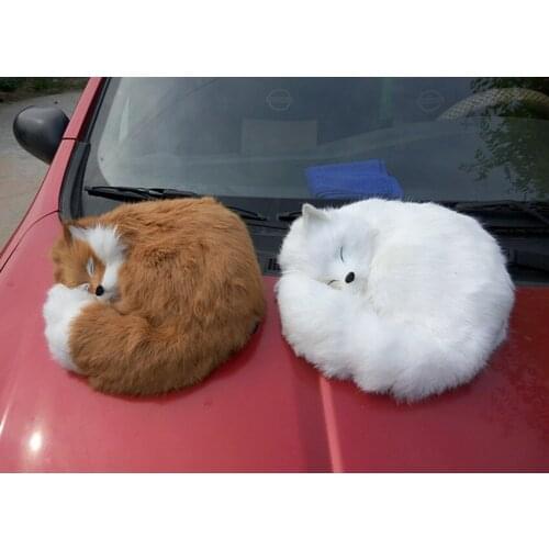 Simulation cute sleeping fox 27x27x12cm model polyethylene&furs fox model home decoration props ,model gift d360