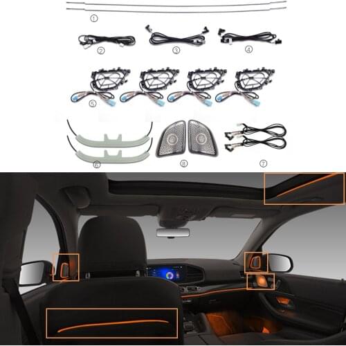 64 colours enviriment stainless steel 3D speaker cover door cover synchronized with ambient light For GLE class W167 year 2020