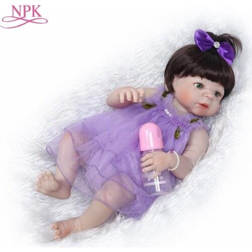 NPK 55cm Simulation Silicone Reborn Boy Baby Doll Kids Bathing Playmate Lifelike Gifts Soft Baby Kids Toys