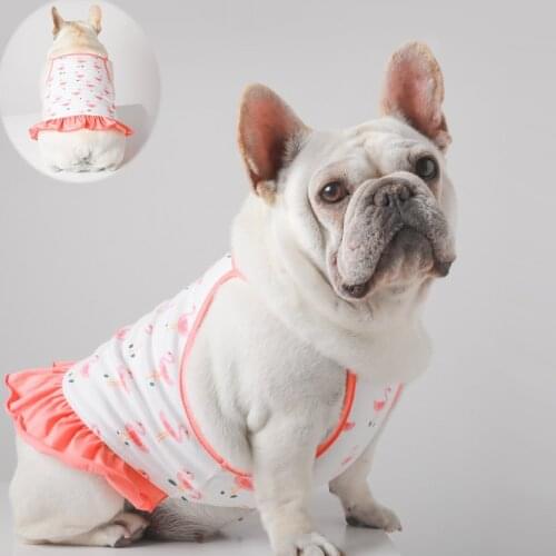 Summer French Bulldog Clothes Pug Dog Dress Poodle Bichon Schnauzer Frenchies Dog Clothing Skirt Pet Costume Outfit Dropshipping