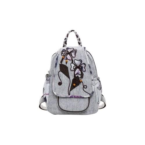 Fashion national string appliques women shopping backpacks!Nice prints lady hasp backrack All-match Original canvas backruck