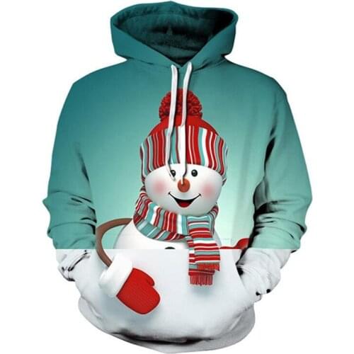 New 3D Printed Christmas Snowman Hoodies Men Women Unisex Couple Fashion Casual Autumn Winter Sweatshirts Christmas Gift Coat