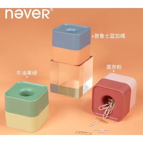 Never office Paper Clip Cartridge Magnetic Paper Clip Box With 100 paper Clips Dispenser Desk Paper Clip Holder Paperclip Holder