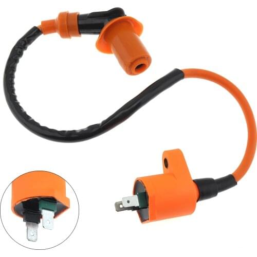 50CM High Voltage Orange Motorclycle UPGRADE IGNITION COIL for Scooter ATV Haomai Gwangyang Motorcycle GY6 50CC 125CC 150CC