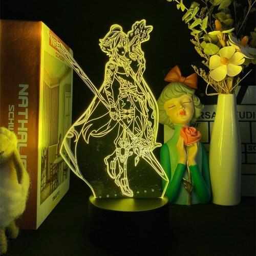 Hot Game Genshin Impact 3D Lamp for Bedroom Decor LED Light Atmosphere Bedside Night Lamps Kids Gift Art Game Character Xiao