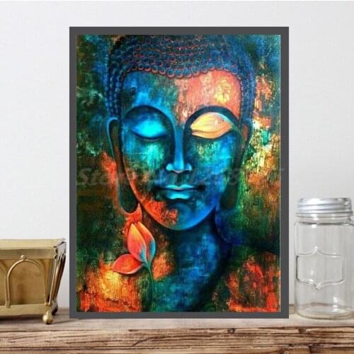 Check Out Our Colorful Buddha Peace Luck Canvas Painting Oil Print Poster Wall Art HD Picture for Living Room Home Decoration