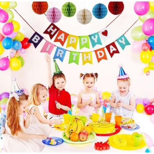 Iridescent Shield Letters HAPPY BIRTHDAYBanner Baby 1st Birthday Party Decoration Kids Alphabet Balloons Baby Shower Supplies