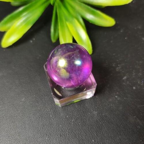 16-20mm Purple Titanium Aura Electroplating Quartz Crystal Sphere Ball Healing Natural Stones and Minerals