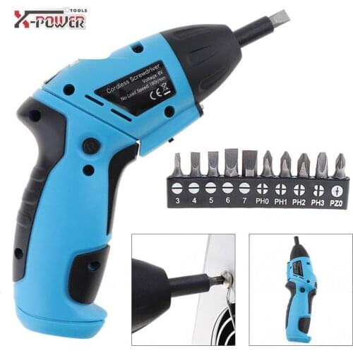 Mini 6V Battery Operated Cordless Electric Screwdriver with LED Lighting and Bidirectional Switch for Household Maintenance