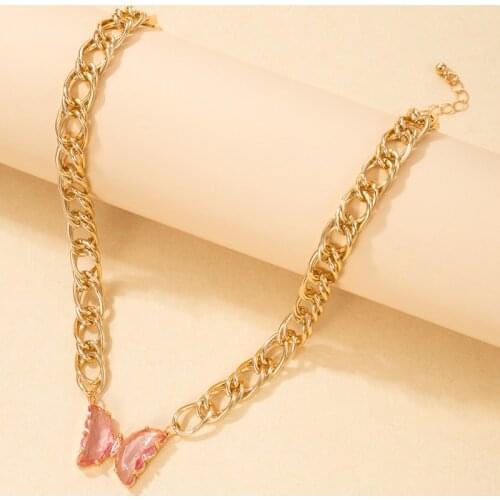 Tocona Charms Butterfly Clavicle Chain Necklace for Women New Gold Color Alloy Metal Adjustable Party Jewelry Collar 18703