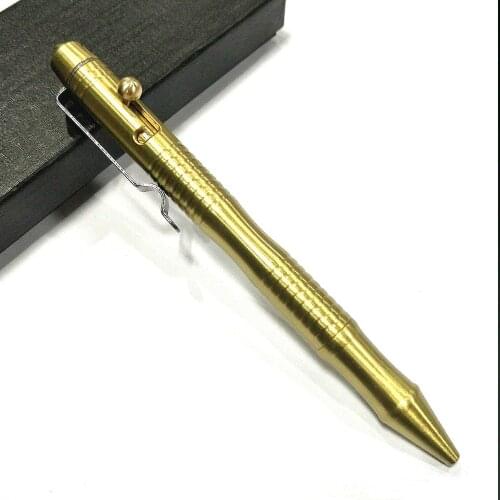 Outdoor Tactical Gear Handmade Brass Bolt Ball Point Pen Self Defense Weapon Camp Hike Safety Survival Multi Tool