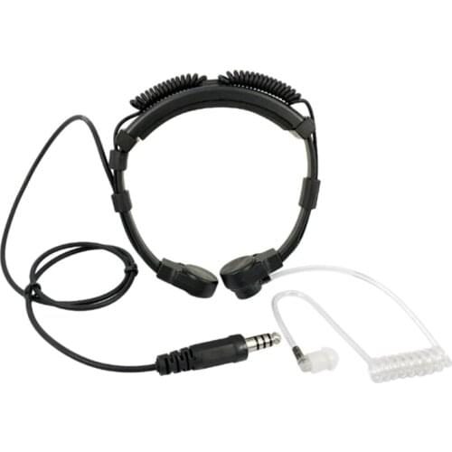 Throat Mic,Retractable Heavy-Duty Throat Control Microphone Headset Plug ( PTT Is Not Included)