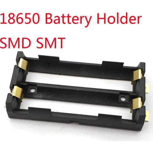 10pcs/lot Battery Storage Boxes 2 X 18650 Battery Holder SMD SMT High Quality Battery Box With Bronze Pins