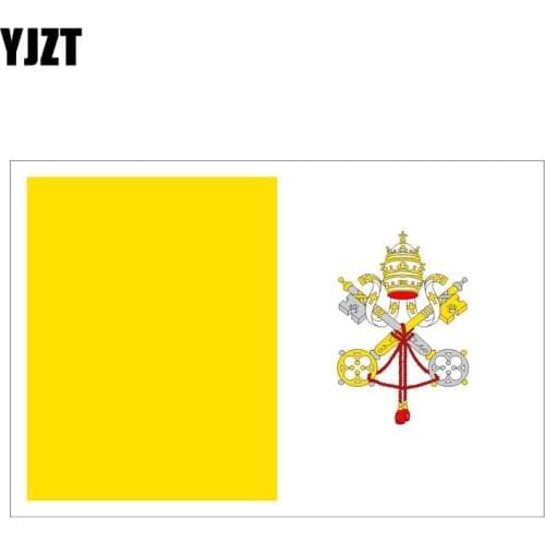 YJZT 12.9CM*8.5CM Vatican City Flag Bike Decal Funny Reflective Creative Car Sticker PVC 6-0447