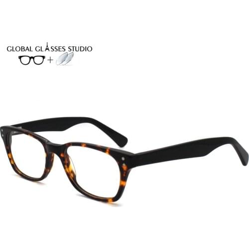 Woman Men Acetate Glasses Frame Eyewear Eyeglasses Reading Myopia Prescription Lens 1.56 Index 19518
