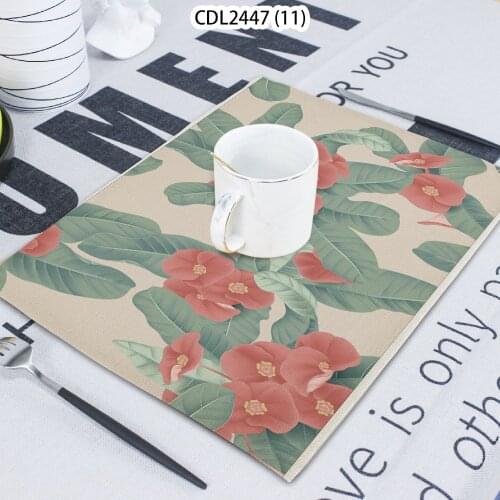 1 Piece Plant Pattern Small Red Flower Printed Napkin Cloth Home Decoration Table Mat Cloth Tea Towel Coaster 42*32 Servilletas