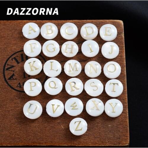 Fashion A-Z 26 English Letter Shell Beads 10/20Pcs Alphabet Mother Of Pearl Beads For Jewelry Making DIY Bracelet Accessories