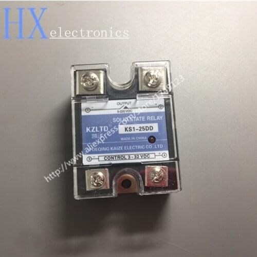 Free shipping 10PCS 25A Solid State Relays SSR-25DD 3~32V DC to 5~220V DC Relay 24V with Aluminum Heat Sink Plate KS1-25DD
