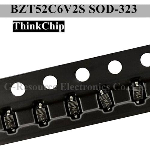 100pcs) BZT52C6V2S SOD-323 BZT52 6.2V SOD323 SMD 0805 Voltage Stabilized Diode (Marking WA)