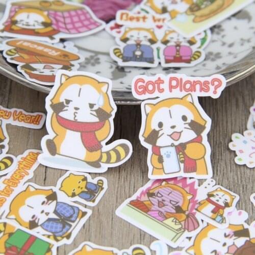 40 different mixed raccoons homemade account album decorative style cute cartoon decal fridge graffiti skis luggage decoration