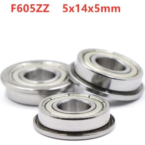 50pcs/100pcs Flange bearing F605ZZ 5*14*5 mm F605 -2Z shielded flanged deep groove ball bearings