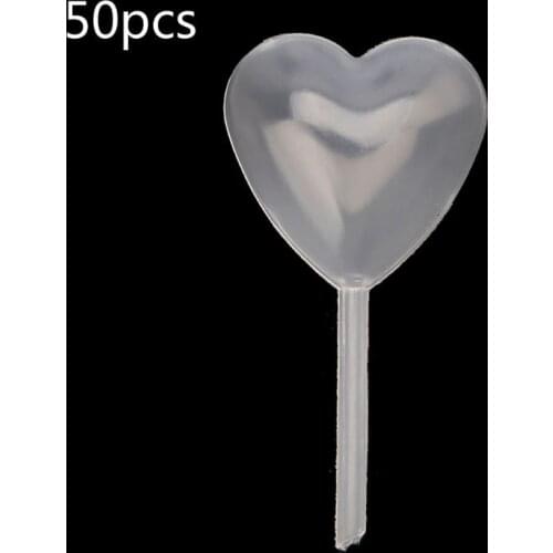 50Pcs Heart Squeeze Dropper Plastic Pipettes Cupcake Injector Resin Jewelry Tool
