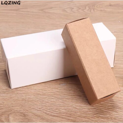 50pc kraft/black/white Oil bottle packaging gift box small paper cardboard DIY Craft Candle boxes kraft paper tube packing boxes