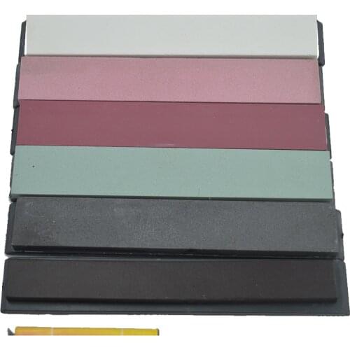 6 pcs Sy tools Apex pro sharpener replacement whetstone Oilstone 150*20*5mm with bank 240/400/800/1500/3000 Grit 1piece leather