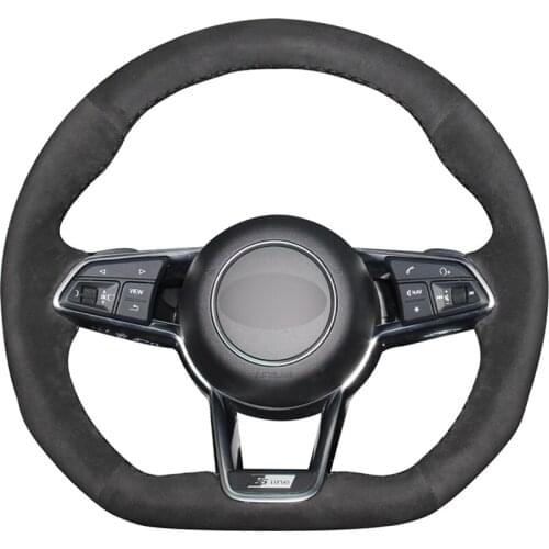 Alcantara Leather Suede Car Steering Wheel Cover for Audi TT 8S TTS 2014 2015 2016 2017 2018 2019 TT RS 2016-2019 R8 4S
