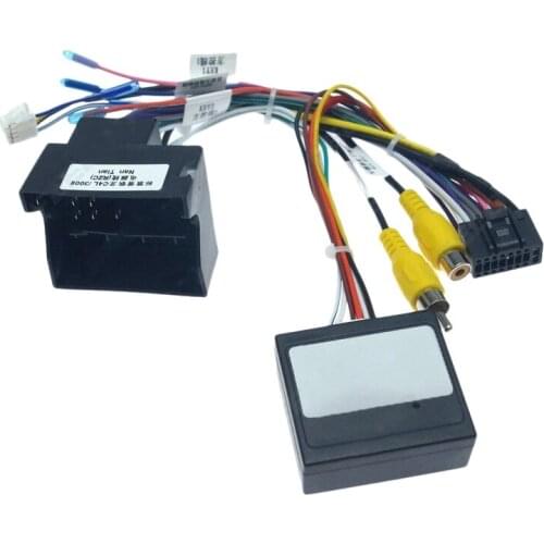 Car 16PIN Audio Power Cord Radio Wiring Harness with Canbus Box for Peugeot 3008 2008 Citroen C4 C-Quatre C4L C3 XR C5