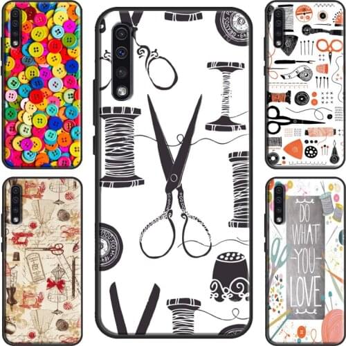 Sewing Scissors Buttons Case For Samsung A50 A70 A71 A51 A40 A10 A20e A21S Galaxy S20 Ultra Note 10 Plus S10 S9