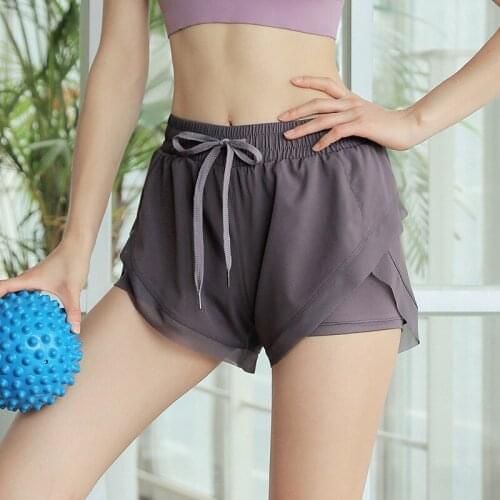 Womens High Waist Stretch Athletic Workout Active Fitness Volleyball Shorts 2 in 1 Running Double Layer Sports Shorts