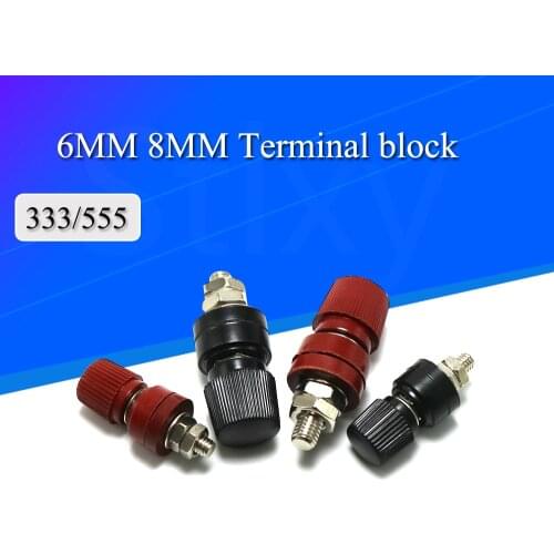 2PCS 333/555 Wire Binding Post Thread Screw Dia 6/8mm Lithium Battery Weld Inverter Clamp Power Supply Connect Terminal Splice