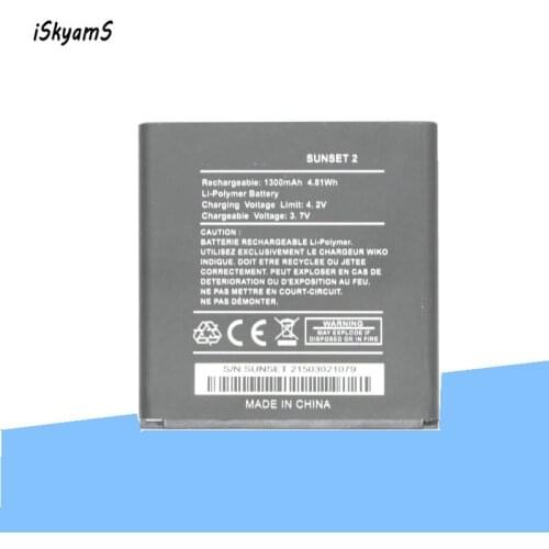 ISkyamS 1x 1300mAh High Quality Replacement Li-polymer Battery for Wiko sunset 2 Batterie Batterij Bateria