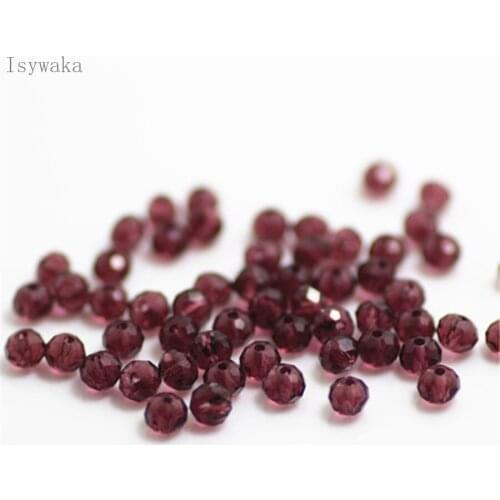 Isywaka Purple Red Colors 3x4mm 145pcs Rondelle Austria faceted Crystal Glass Beads Loose Spacer Round Beads Jewelry Making