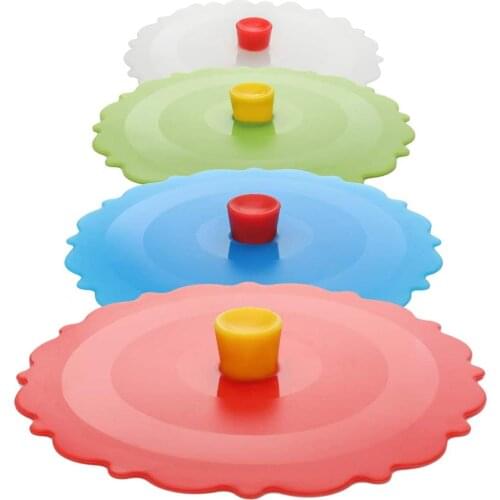 4pcs New Water Drinking Cup Lid FDA Silicone Anti-dust Bowl Cover Cup Seals Glass Mugs Cap Heat Resistant Tea Cup Lids Household