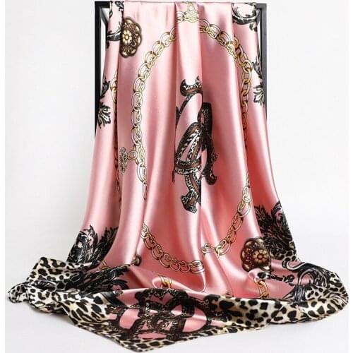 90*90cm Square Silk Scarves Women Foulard Head Scarf Ladies Shawl Wrap Muffler Pareo Bandanna Female Chiffon Hijab Poncho beach