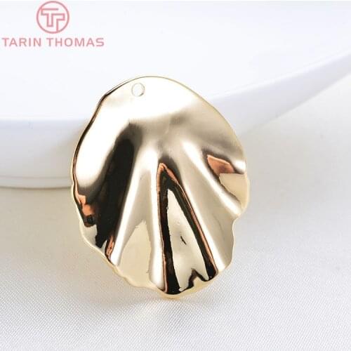 10PCS 24.5x30MM 24K Gold Color Plated Brass Oval Sector Charm Pendants for DIY Jewelry Making Findings Accessories