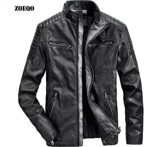 New Casual Mens Leather Jackets Men PU Fall Winter Coats Biker Punk Motorcycle Male Retro Jacket S-3XL size