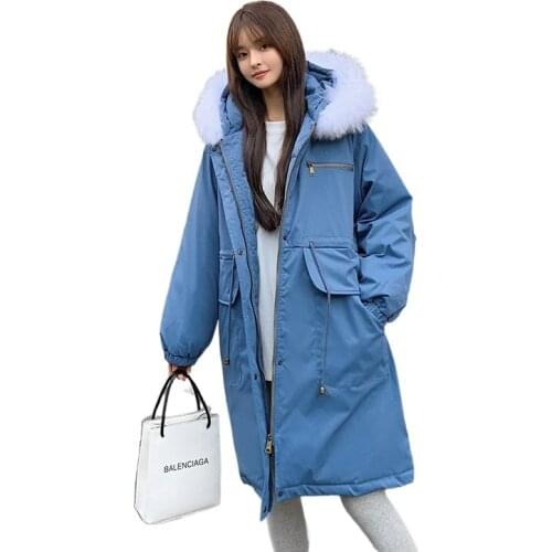 2021 new Winter Women Jackets Warm Loose Hooded Coats -30 Degree Long Thickness Parkas Large Fur Collar women Snowoutwear