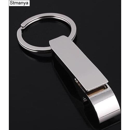New Men Popular Beer Bottle Opener key chain fashion Key Holder Business gift car key ring jewelry K2015