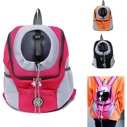 New Portable Double Shoulder Pet Dog Carrier Bag Outdoor Travel Backpack Pet Dog Front Bag Mesh Backpack Head Carrying Cat Bags