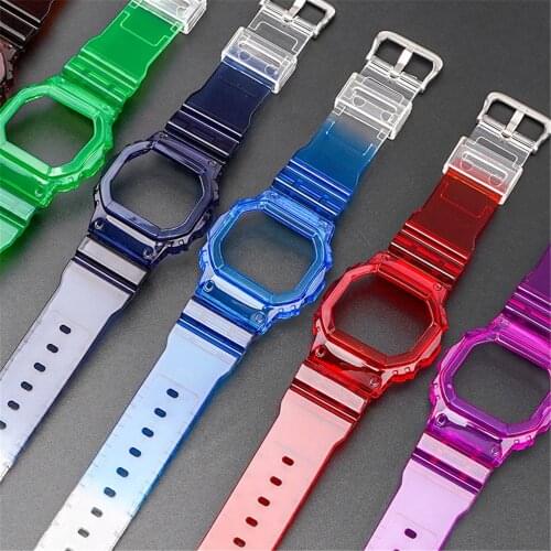 Strap+Case for Casio G-Shock DW-5600/5000 5025 GW-M5610 G-5600 GLX-5600 TPU Refit Replacement Wrist Band Bracelet Accessories