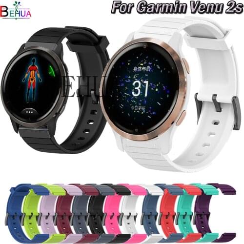 BEHUA Silicone Band Strap For Garmin Venu 2S / For Xiaomi MI Watch Smartwatch Sport WristBand Watchstrap Bracelet Replace Belt