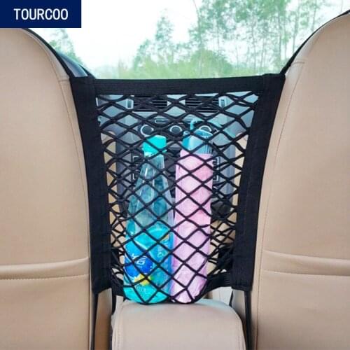 Car Storage Tidying Net Mesh Between Seat Back Strong Elastic for Children Protection Car Interior Styling Accessories