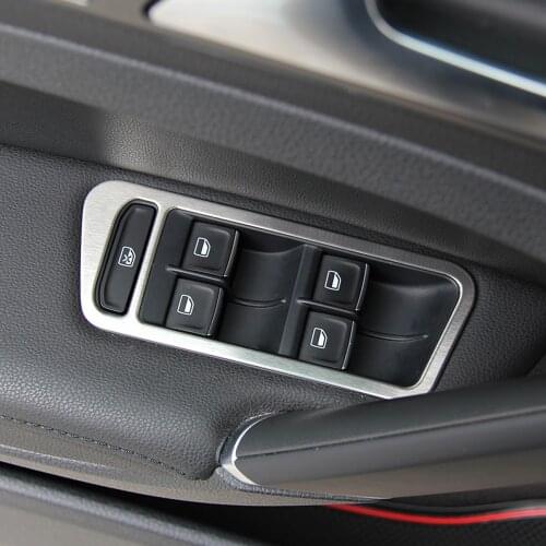 Car-Styling Car Interior Stainless Steel Armrest Decoration Trim Cover For Volkswagen VW Golf 7 MK7 Accessories