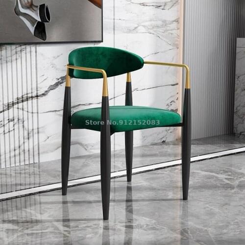Light luxury dining chair home backrest Nordic modern minimalist dining table computer chair negotiation chair Italian restauran